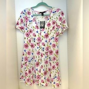 Forever 21 floral white/mauve print dress.